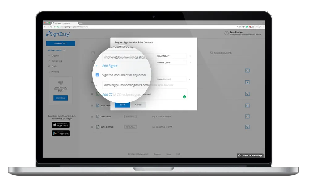 Webapp Parallel signing