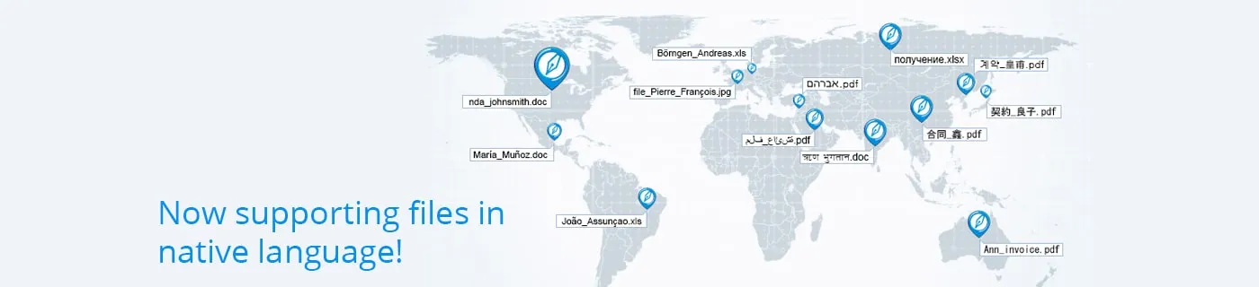 Signeasy announces support for filenames in any international language