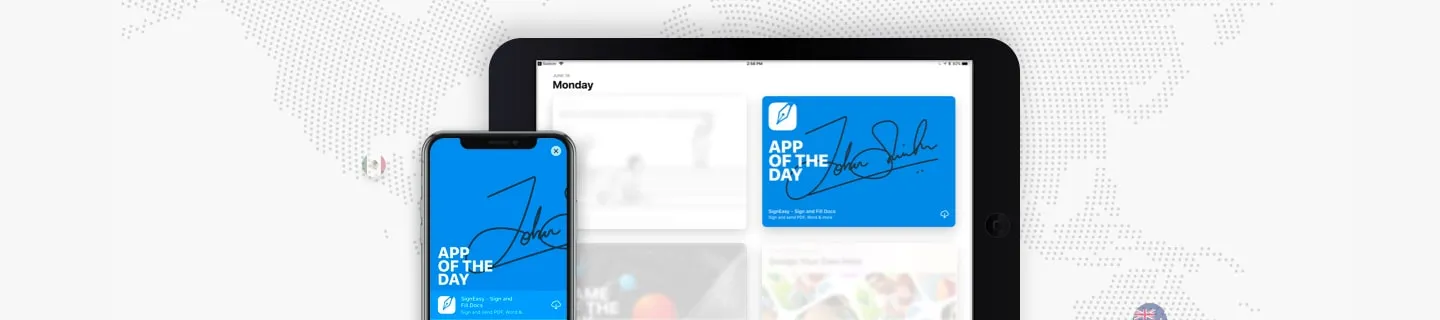 Signeasy Featured as App of the Day in over 100 Countries Worldwide