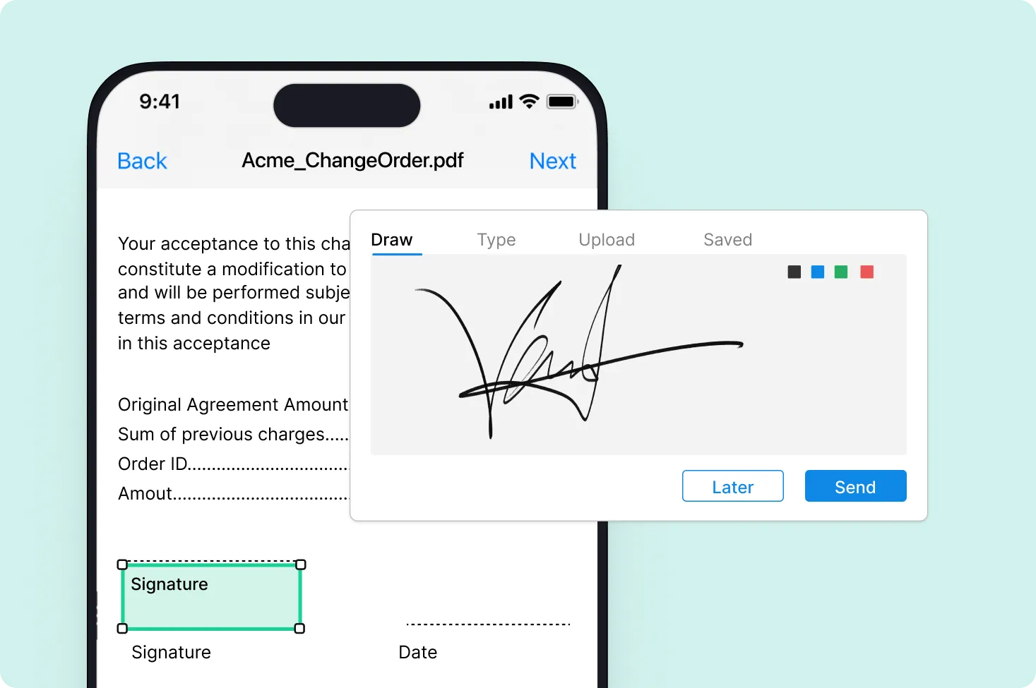 Ditch the desk. Sign electronically from anywhere