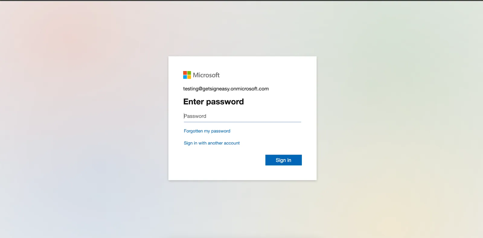 Enter your password associated with registered company account