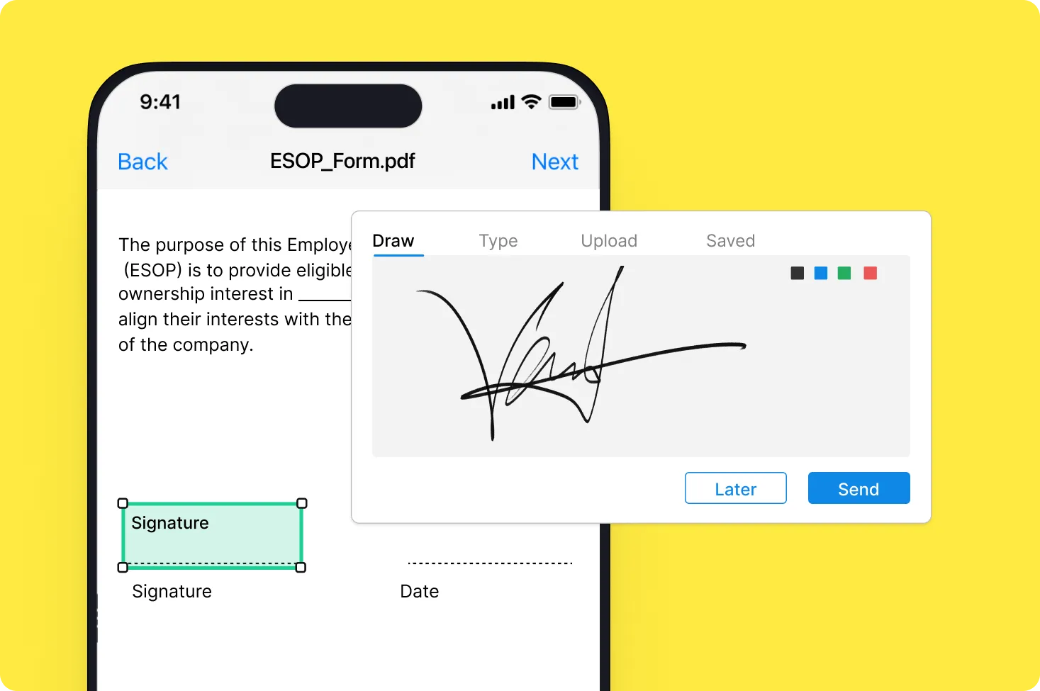 Access documents from your mobile for faster signatures