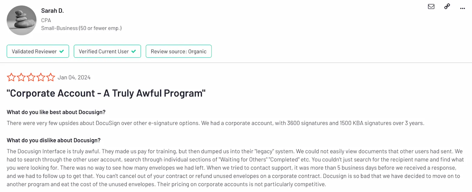 Poor Docusign user experience
