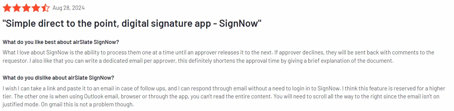 SignNow review
