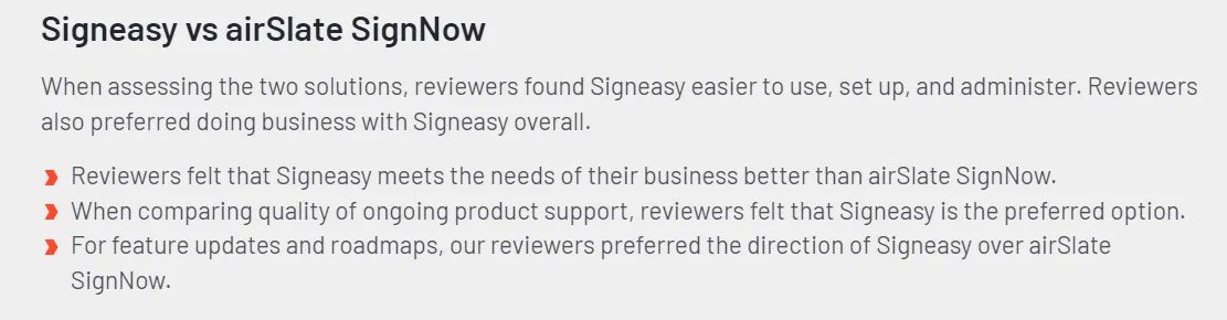 SignNow v/s Signeasy on G2