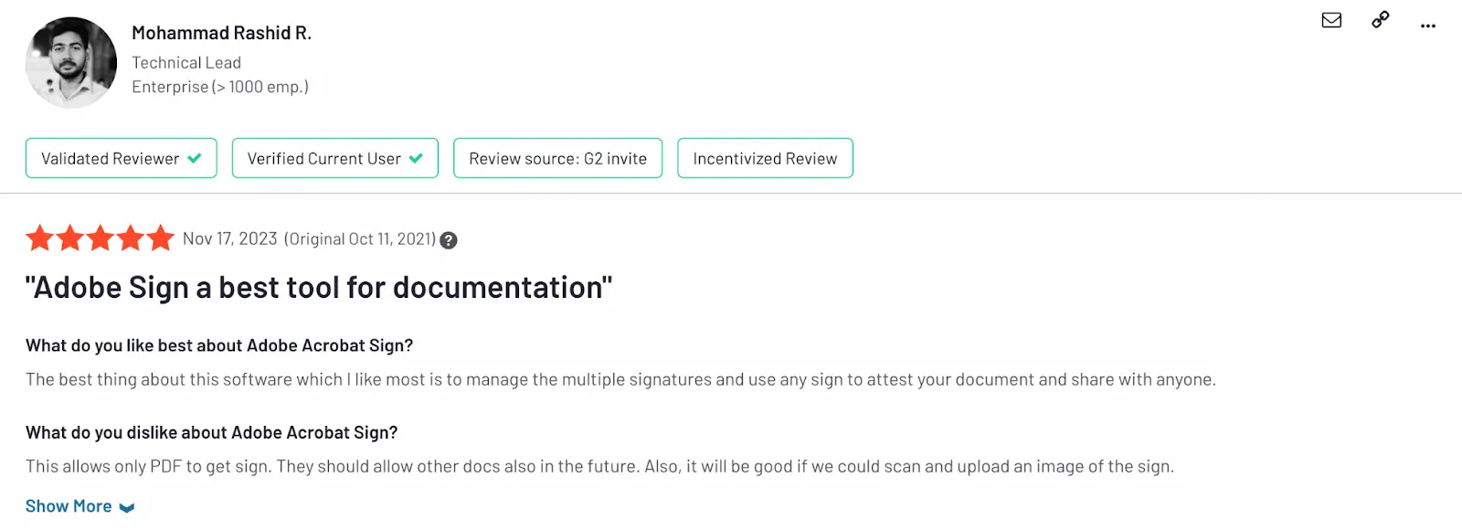 Adobe Sign missing features
