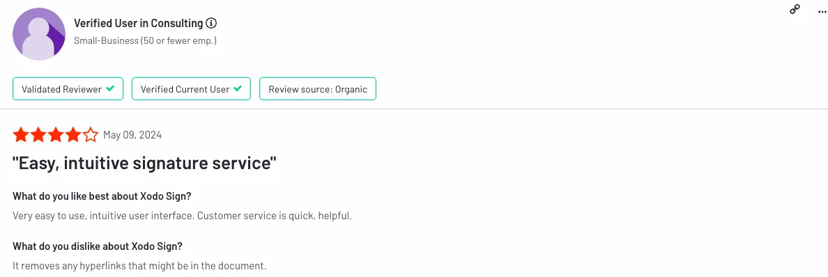 Eversign review on G2