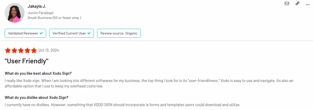 Eversign review on G2