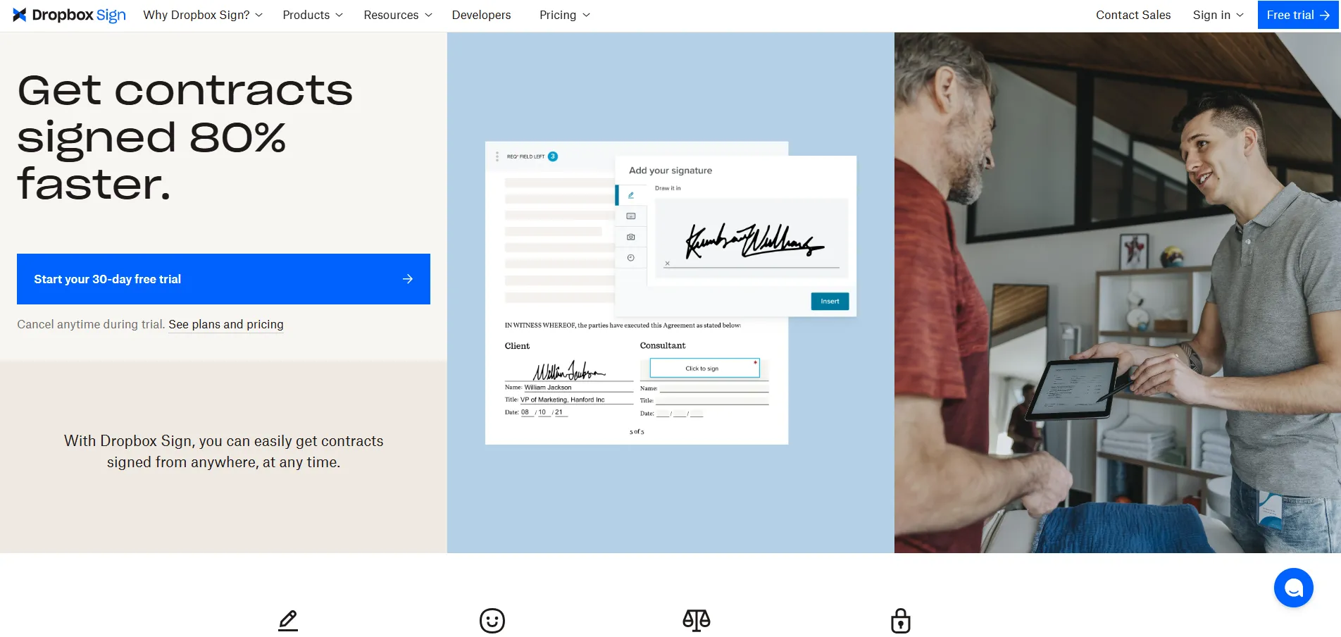 Dropbox Sign Homepage