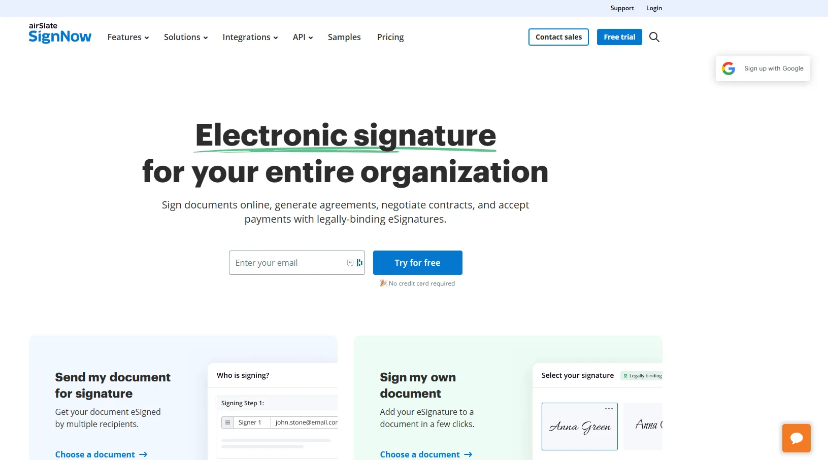 SignNow Homepage