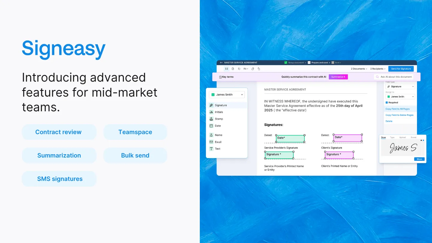 Signeasy expands mid-market capabilities while staying true to its brand promise of simplicity and customer delight