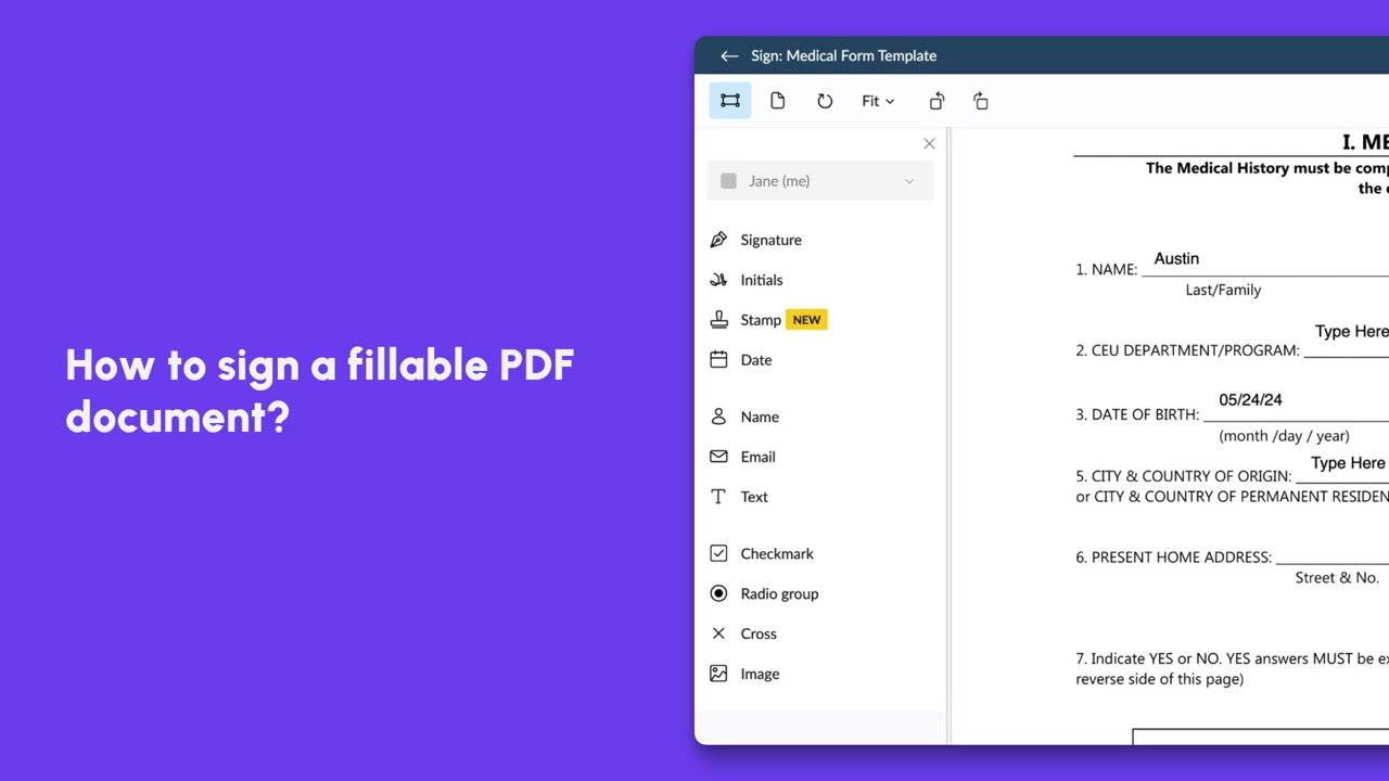 How to sign a fillable PDF document