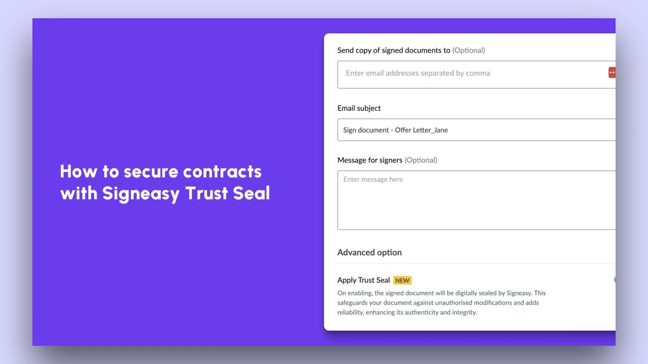 How to use Signeasy Trust Seal for secure digital signatures