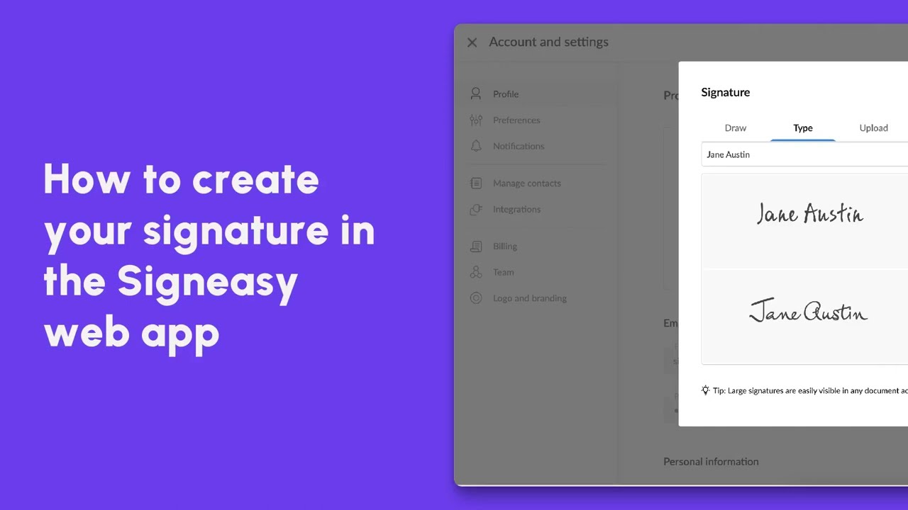 Signeasy: How to create your signature in the Signeasy app