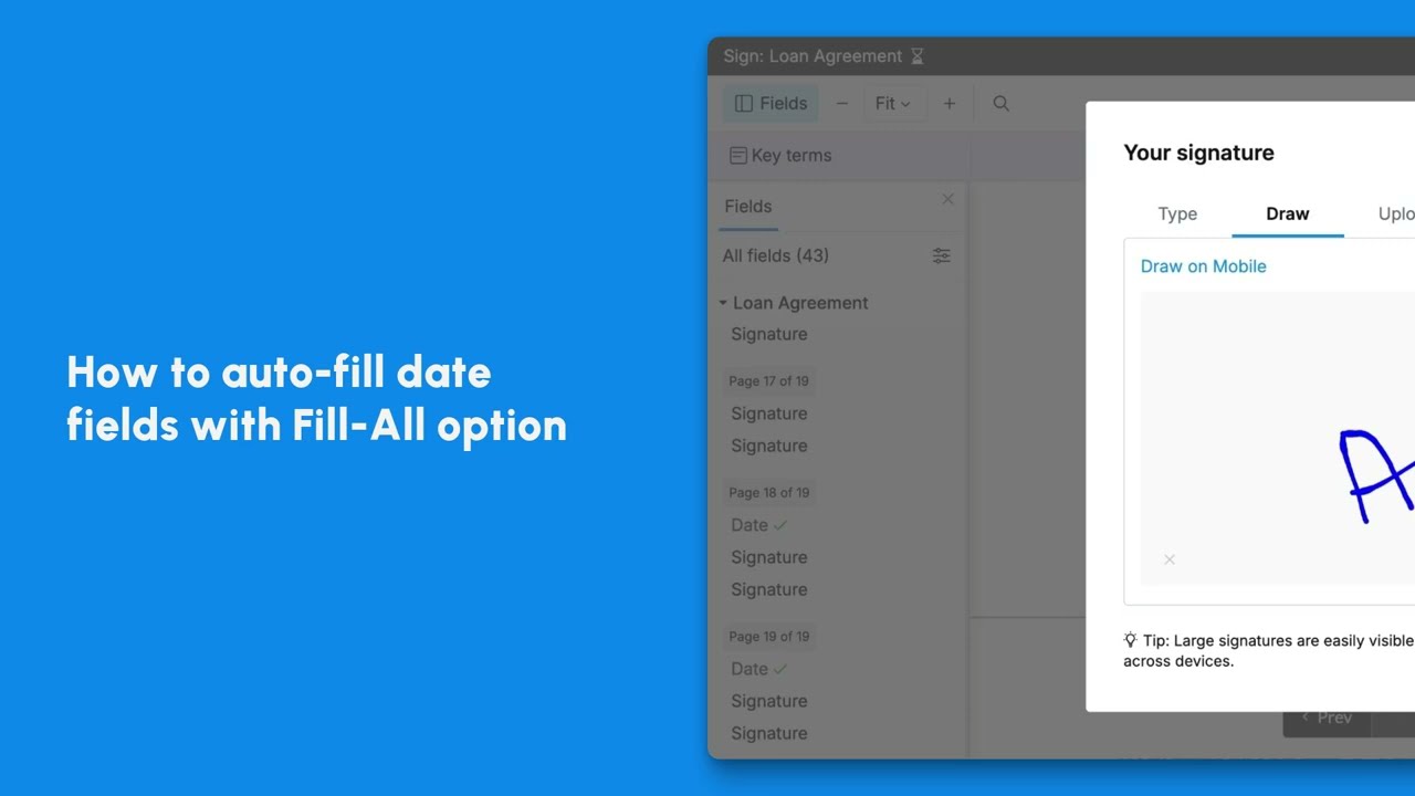 How to auto fill date fields with Fill all option
