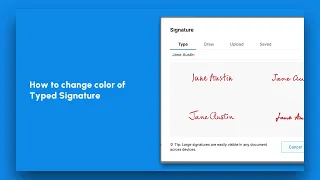 How to change color of typed signature