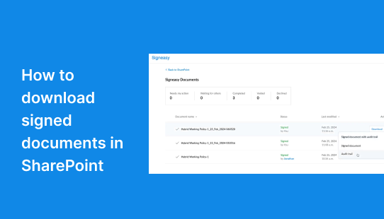 How to download signed documents in SharePoint
