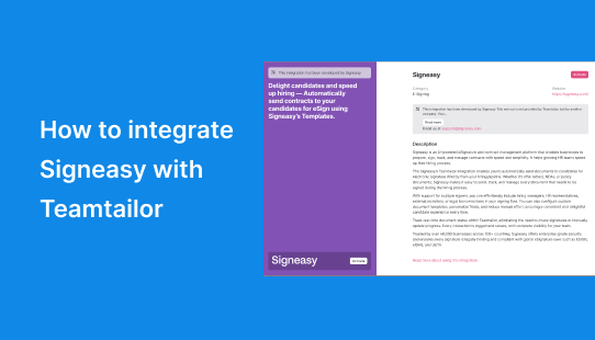 How to integrate Signeasy with Teamtailor