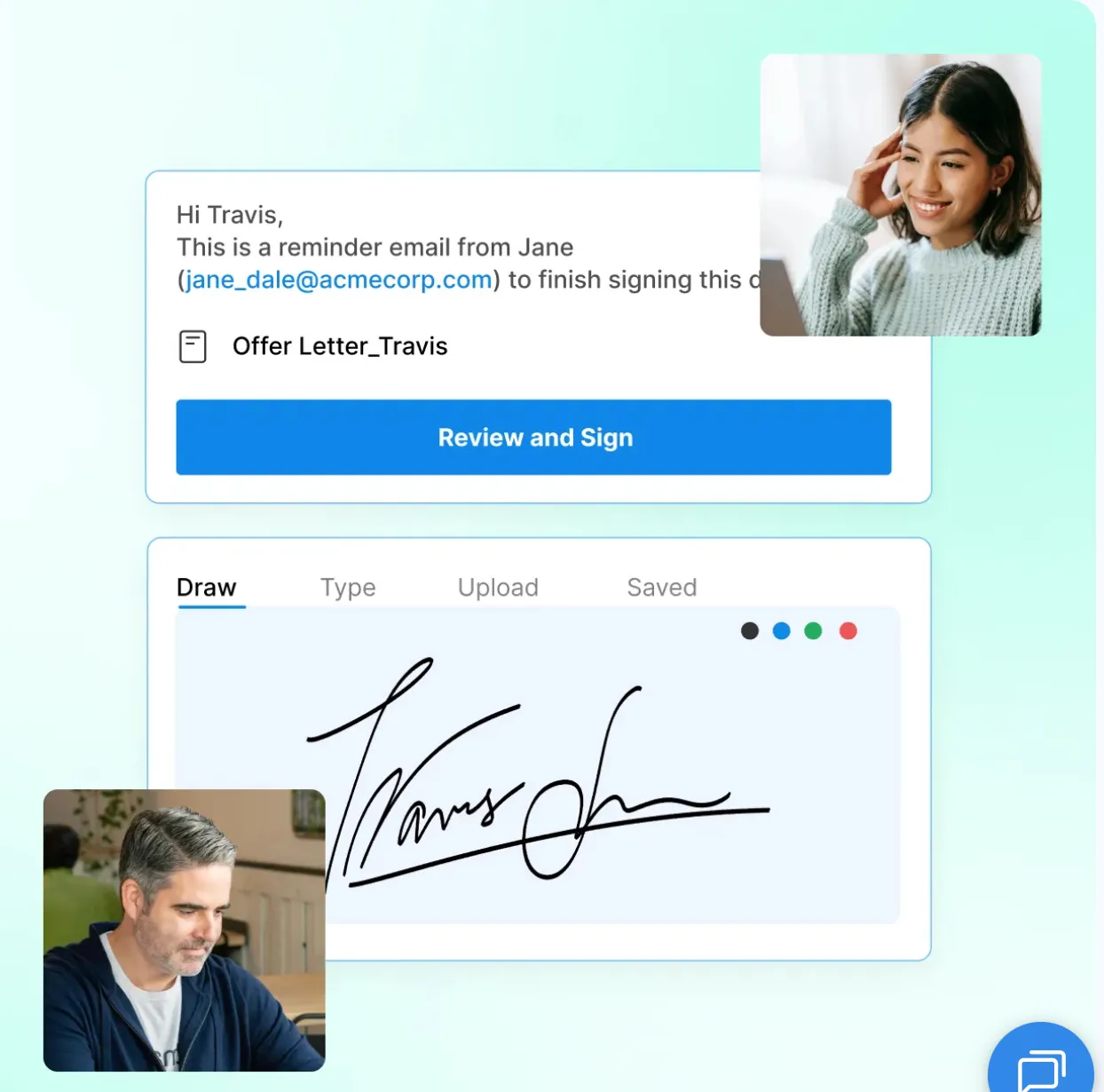 Signeasy’s review and sign email reminder