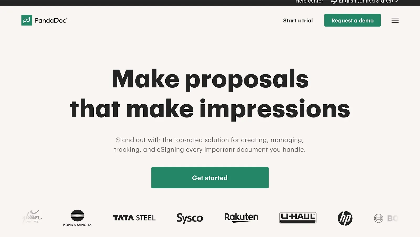 PandaDoc’s homepage