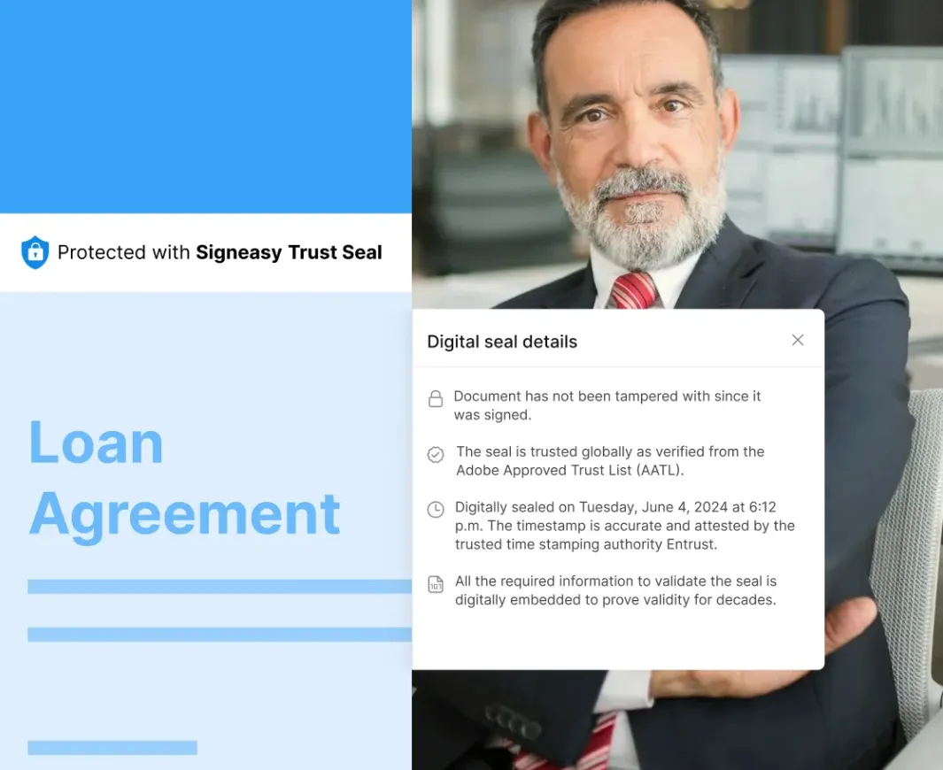 Signeasy tamper-proof trust seal 