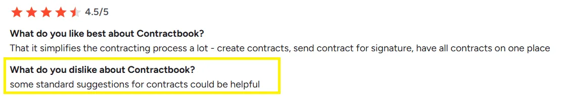 A review notes the lack of automated suggestions