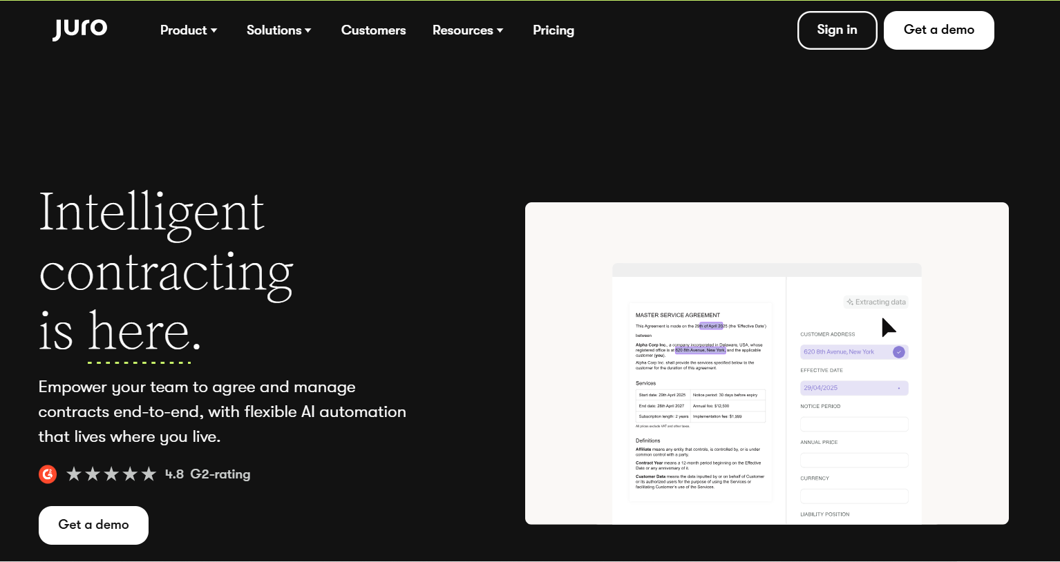 Juro homepage