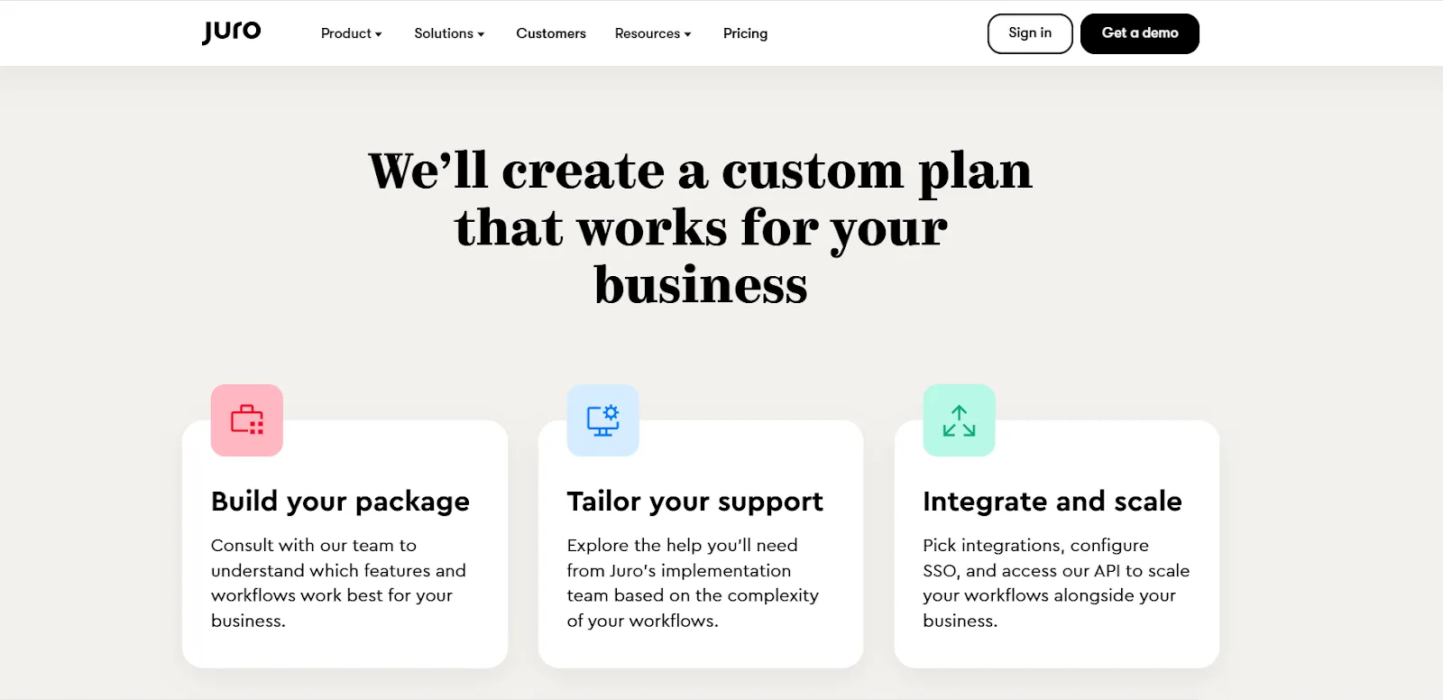 Juro pricing page