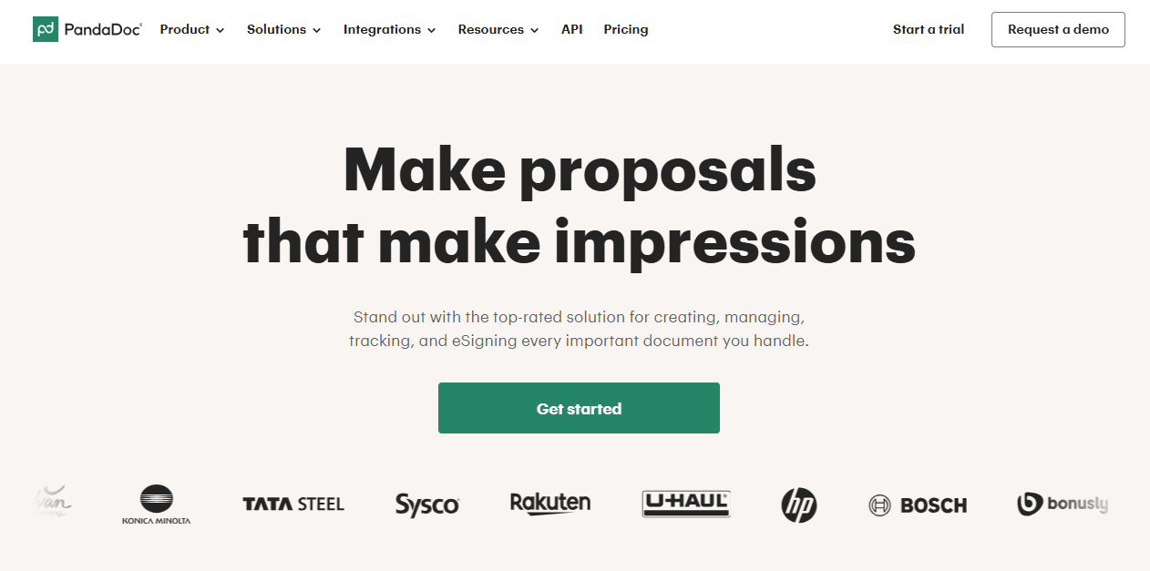 PandaDoc Website Home Page