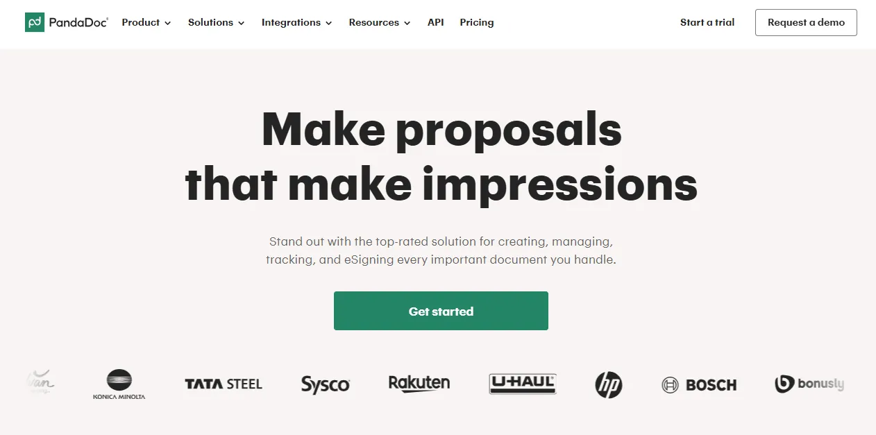 PandaDoc Website Home Page
