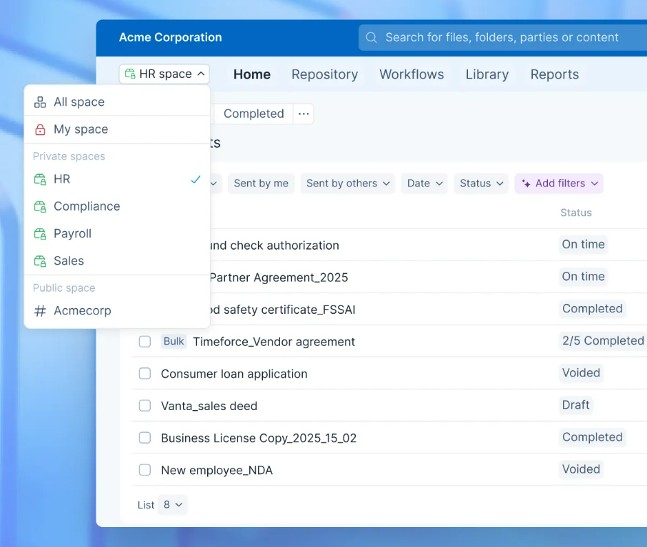 Spaces by Signeasy’s Intelligent Contract Repository