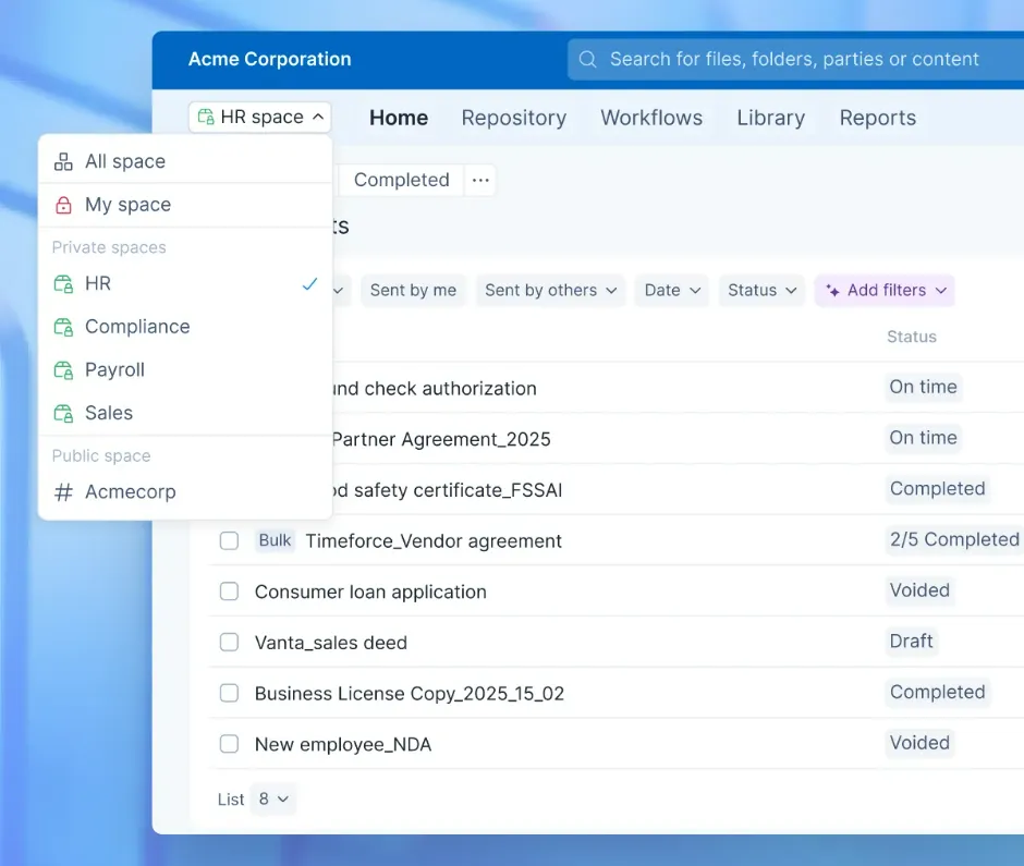 Spaces by Signeasy’s Intelligent Contract Repository
