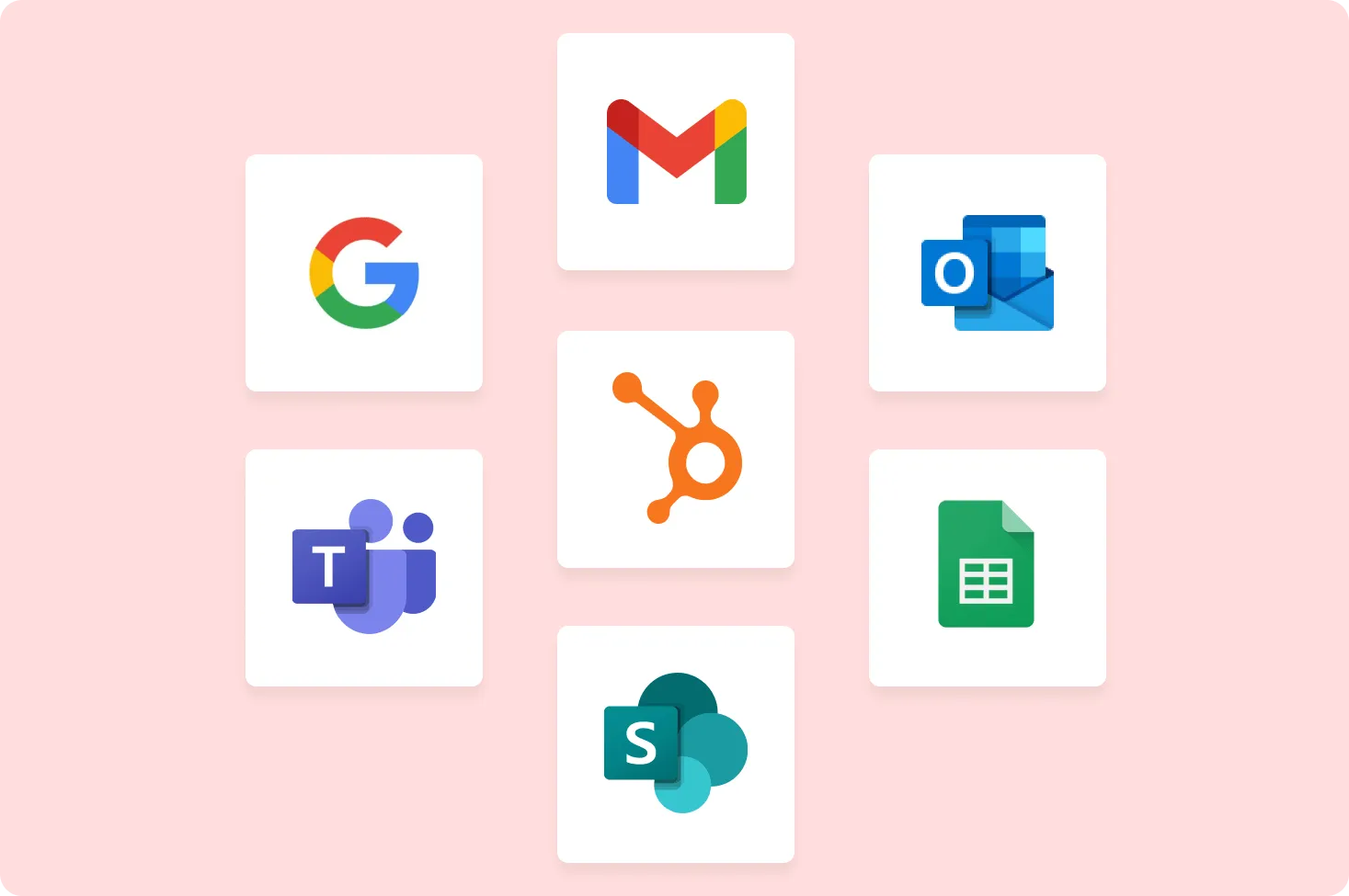 Logos of Google, Microsoft, and HubSpot apps integrated with Signeasy