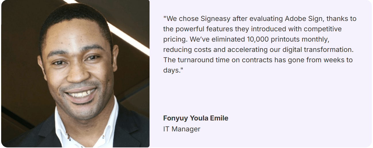 Fonyuy Youla Emile shares how Signeasy streamlined Mercure Hotel workflows.