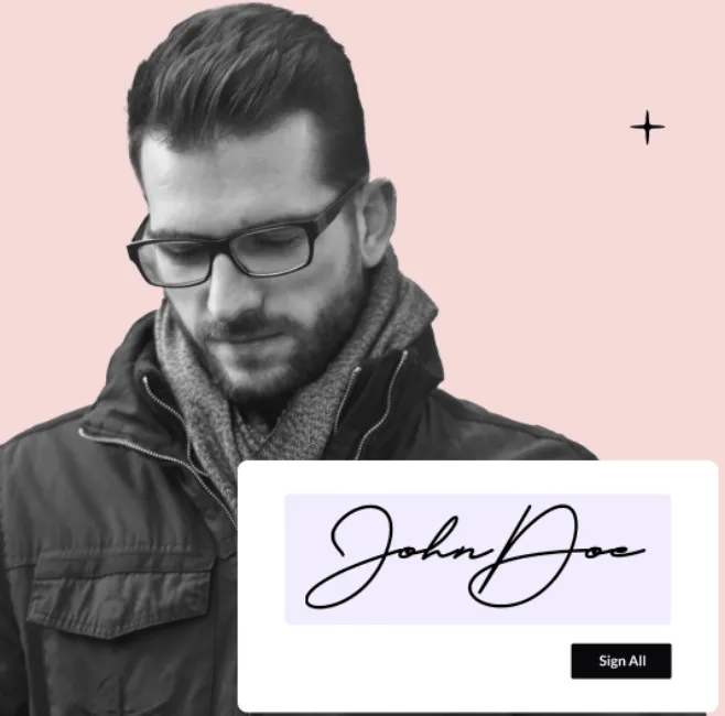 Man using Signeasy mobile app to sign documents