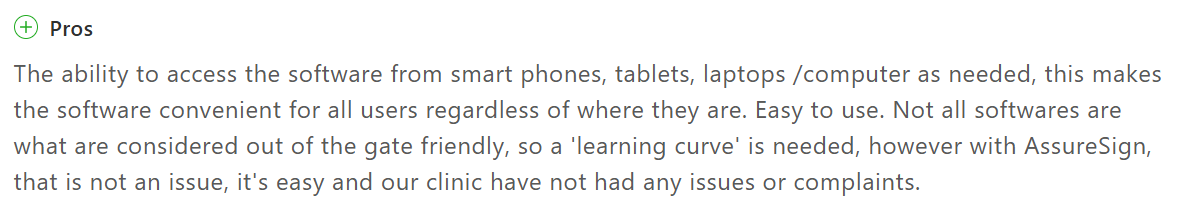 Nintex eSign review noting multi-device access and quick user adoption