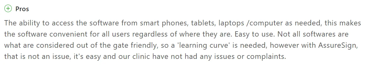 Nintex eSign review noting multi-device access and quick user adoption