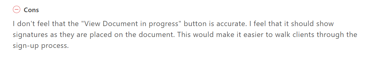 Nintex review citing an inaccurate 'Document in progress' button for tracking
