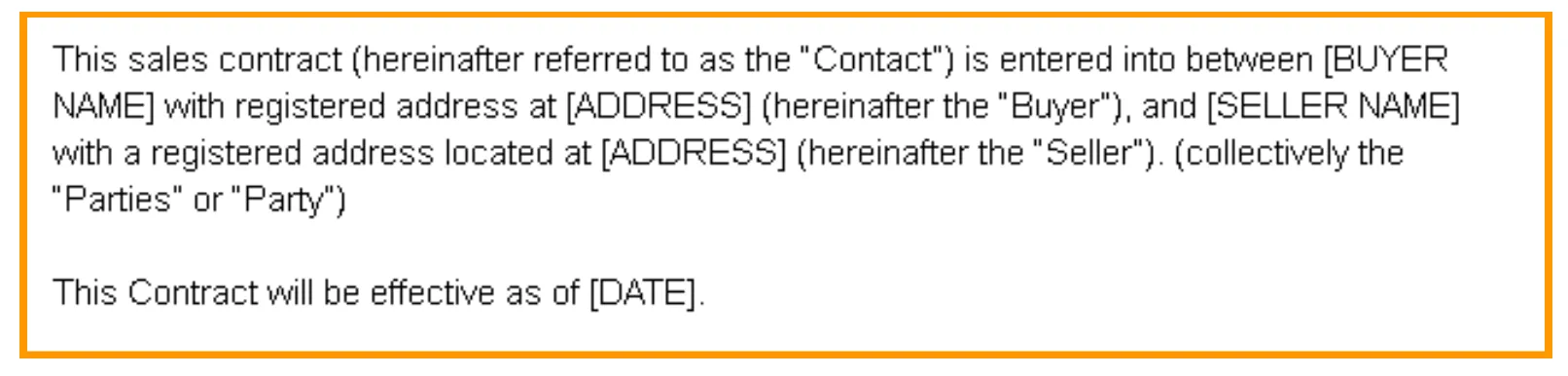 Set the premise of the transaction