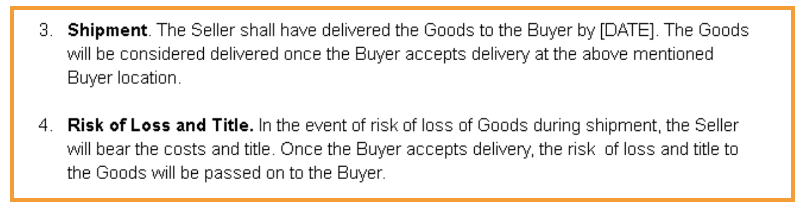 Delivery and ownership-related aspects