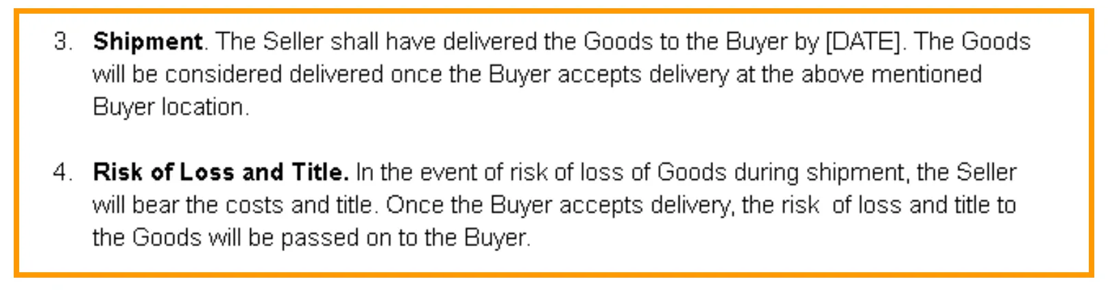 Delivery and ownership-related aspects 