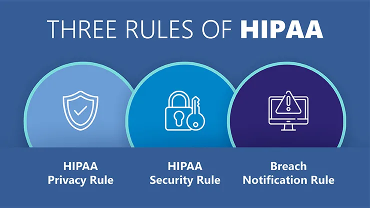 Visual guide to HIPAA's core principles: privacy, security, and alerts