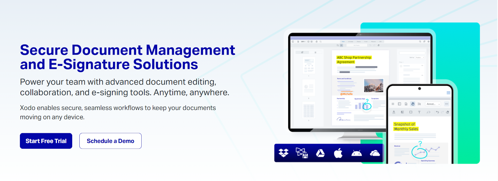 Edit and eSign documents with Xodo tools, anytime, anywhere