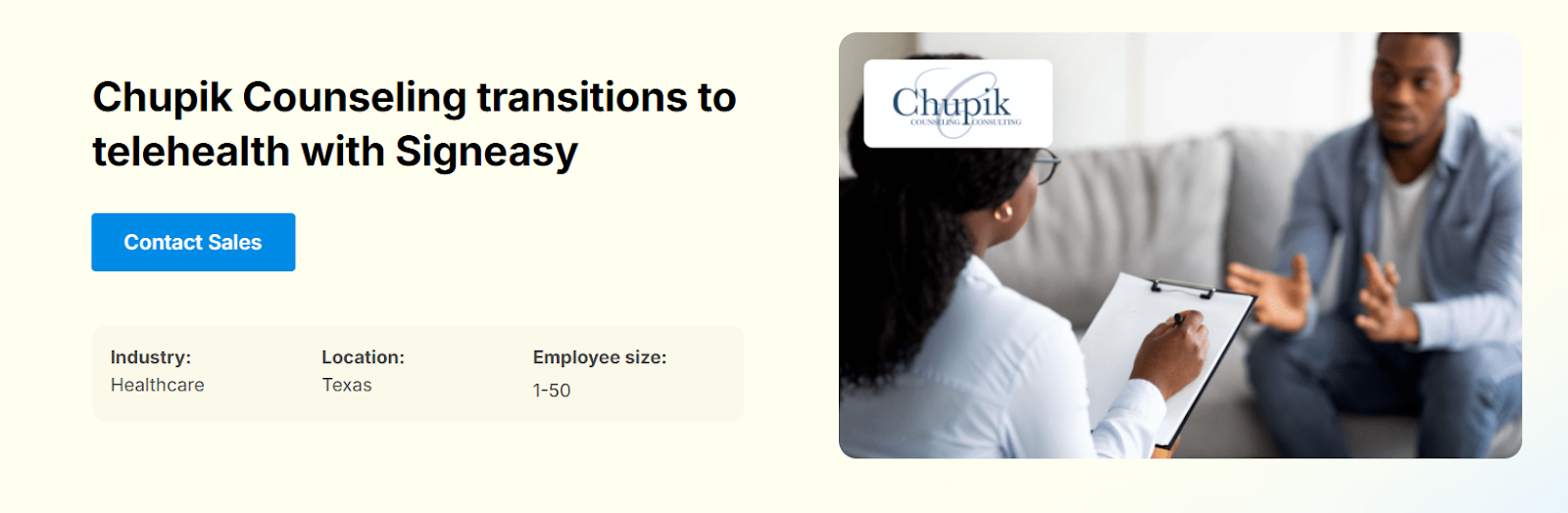  Signeasy case study — counseling practice transitions to telemedicine