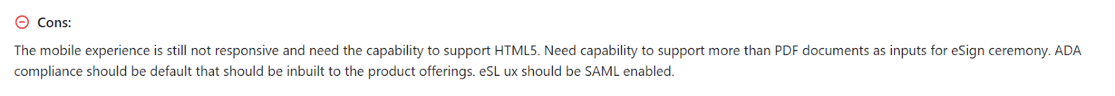 OneSpan reviews on non-responsive mobile