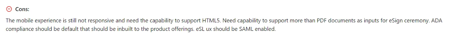 OneSpan reviews on non-responsive mobile