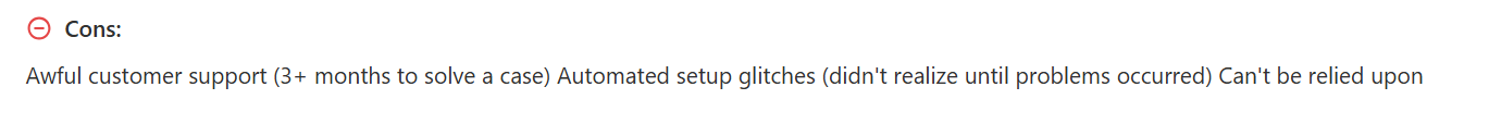 Awful customer support and automated setup glitches