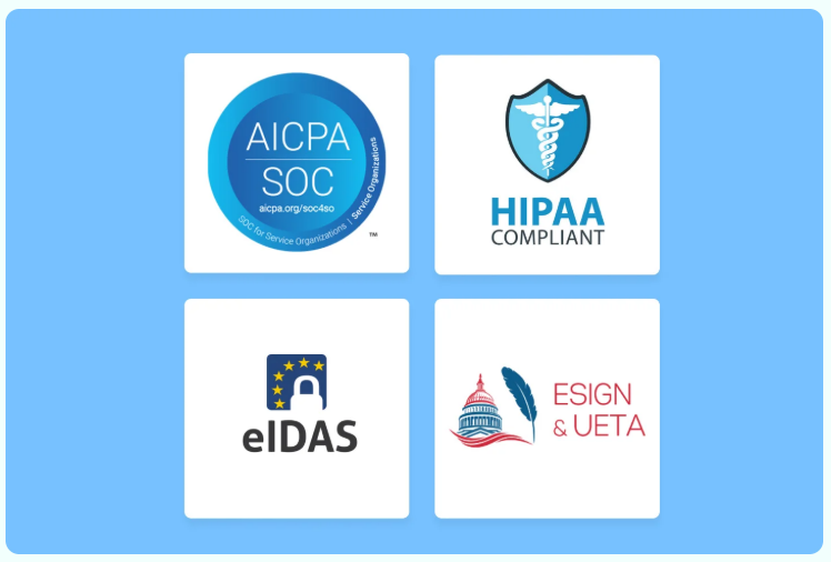 Signeasy Is eIDAS, ESIGN, AICPA SOC, and HIPAA Compliant