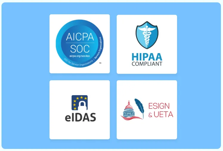 Signeasy Is eIDAS, ESIGN, AICPA SOC, and HIPAA Compliant