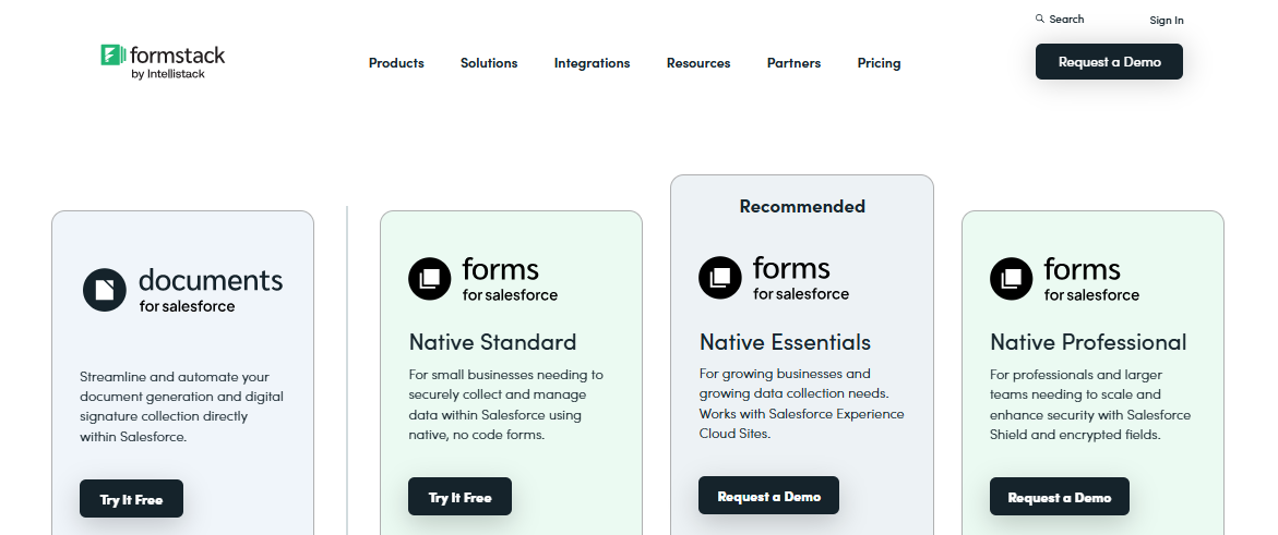 Salesforce Solutions plans are tailored to work natively in Salesforce